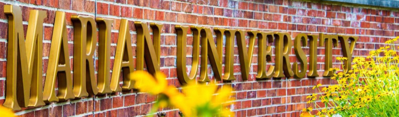 Marian University brick sign